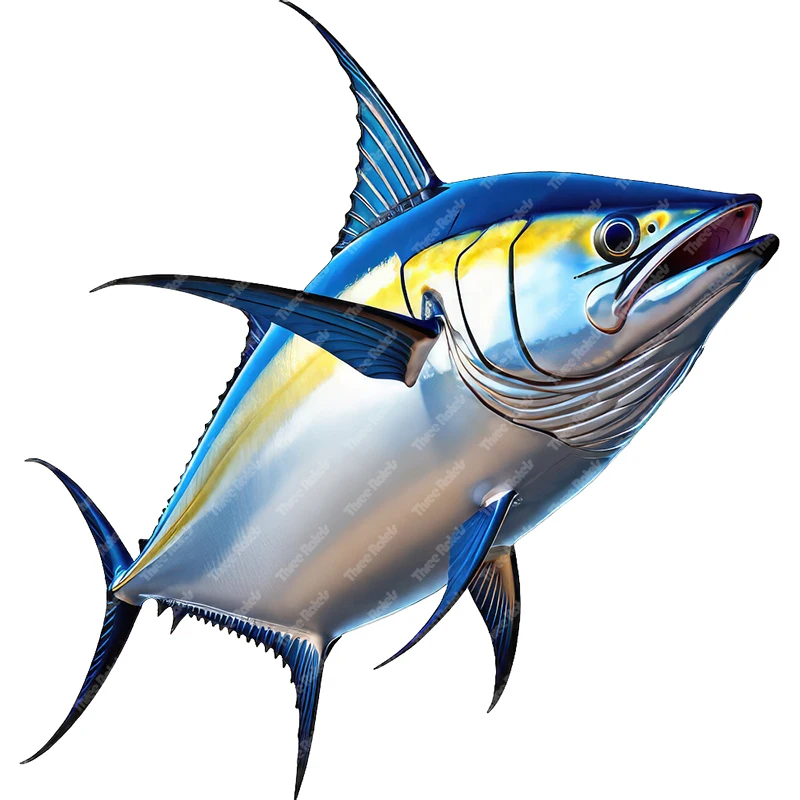 ثلاثة راتلز CC135 التونة الكرتون الجدار ملصق للديكور المنزل الصيد والعتاد ملصق جسم السيارة #5