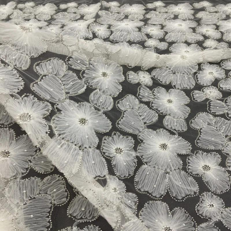 

9 Colors Embroidery French Mesh For Nigerian Party Evening Dress Material American African Floral sequin Lace Fabric