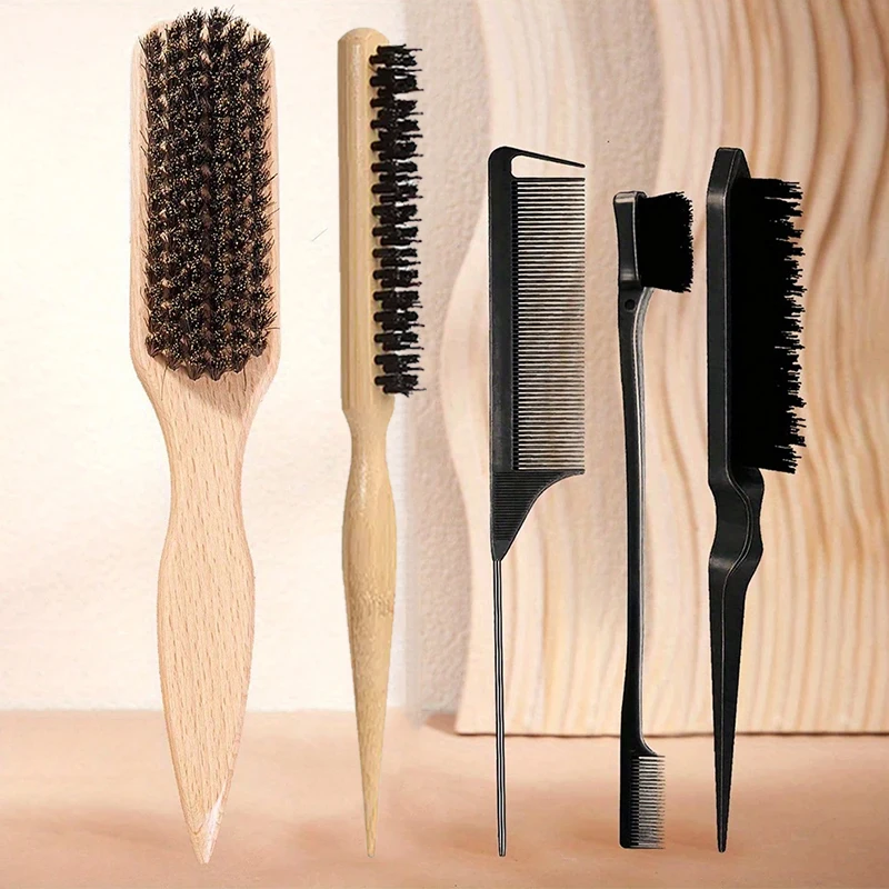 

2/3/4/5 шт. Набор щеток и расчесок из щетины кабана — для гладкой очистки спины, распутывания, разглаживания — без запаха, нежный и легко чистится