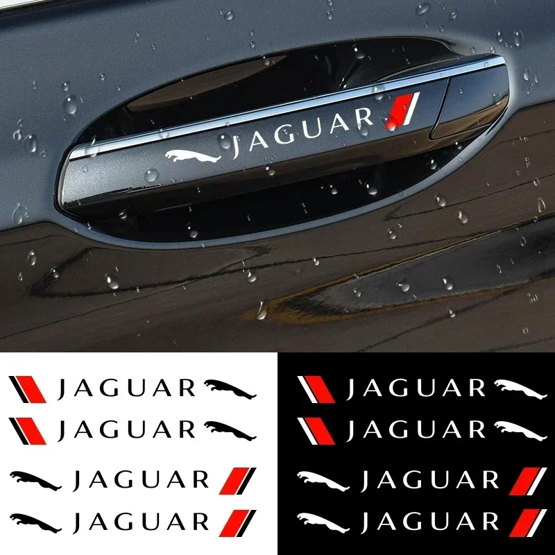 

4PCS Car Styling Door Handle Decoration Stickers Decals For Jaguar XE XF XJ F-Type F-Pace XKR XEL XFL S F XK XJL XJ6 XJS X Car