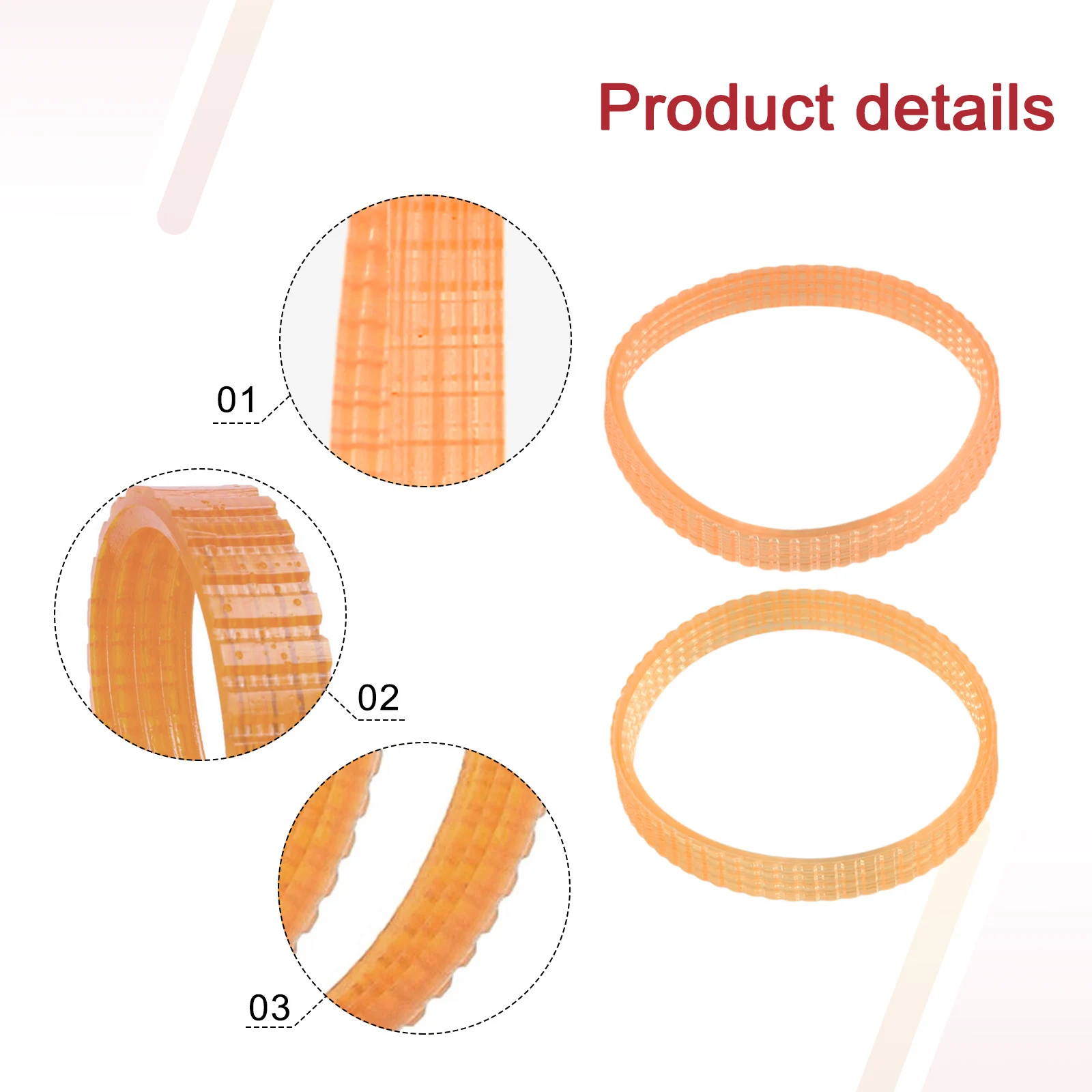 2 قطعة حزام محرك المسوي الكهربائي ل 1911B نموذج أداة نجارة استبدال 268 مللي متر محيط 9.6 مللي متر عرض PU مجموعة حزام مبطن