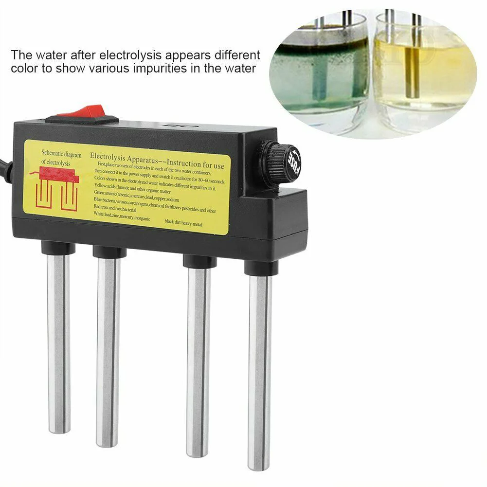 Electric Water Electrolizer Electrolyser For Testing Water Quality&Impurities EU Electrolysis Water Tools  PH Test Tools