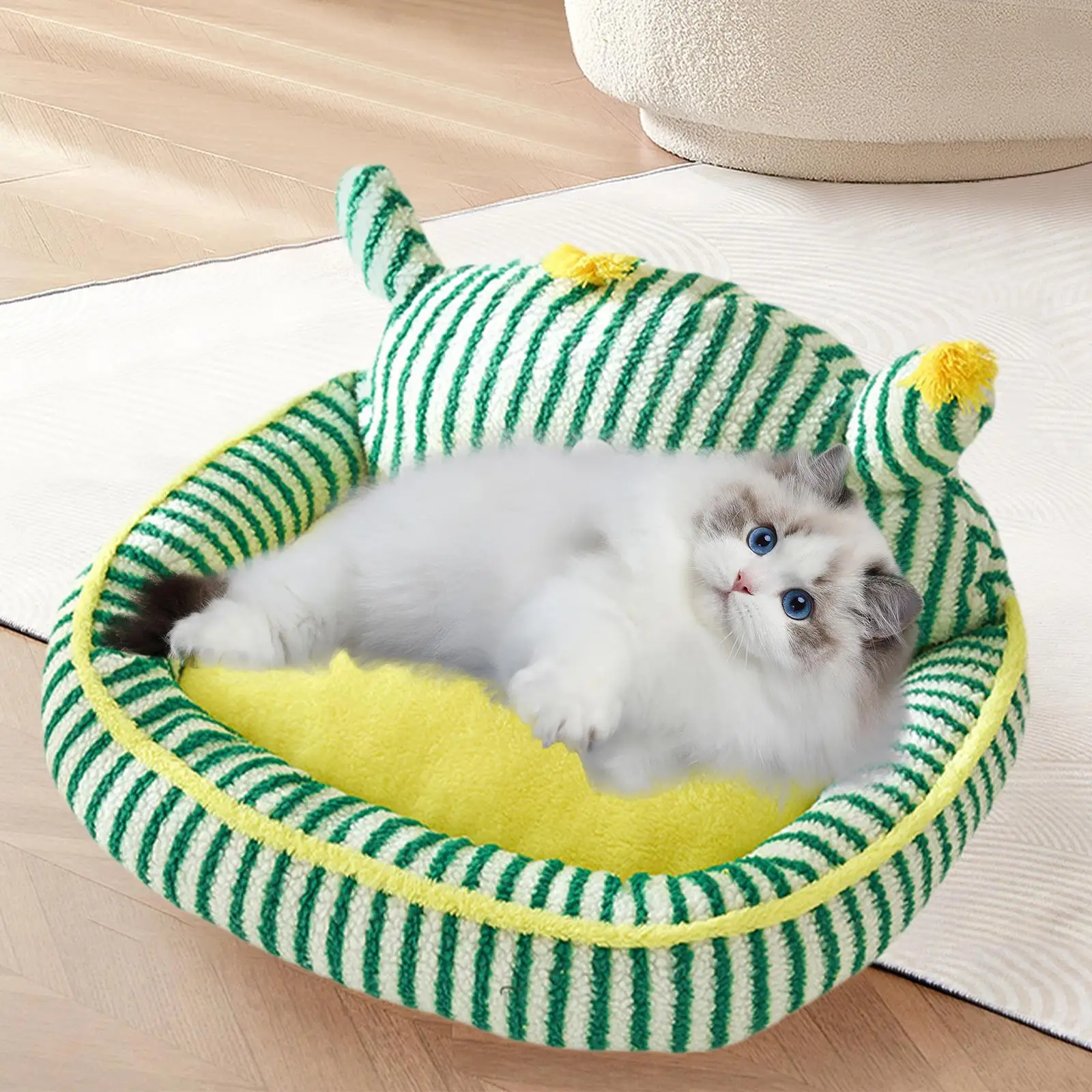 Pet Sofa Bed Stripe Design Anti Skid Bottom Washable Pet Supplies for Puppy