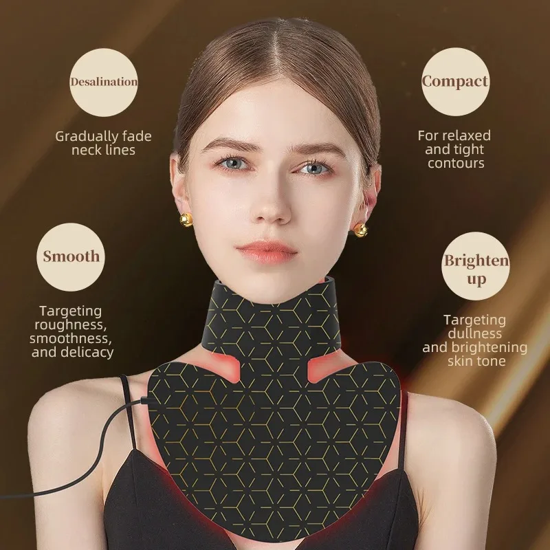 Neue 4-in-1-Therapie mit Hals-LED-Lichttherapie, Silikon, 4 Farben, LED-Therapie, Anti-Aging,