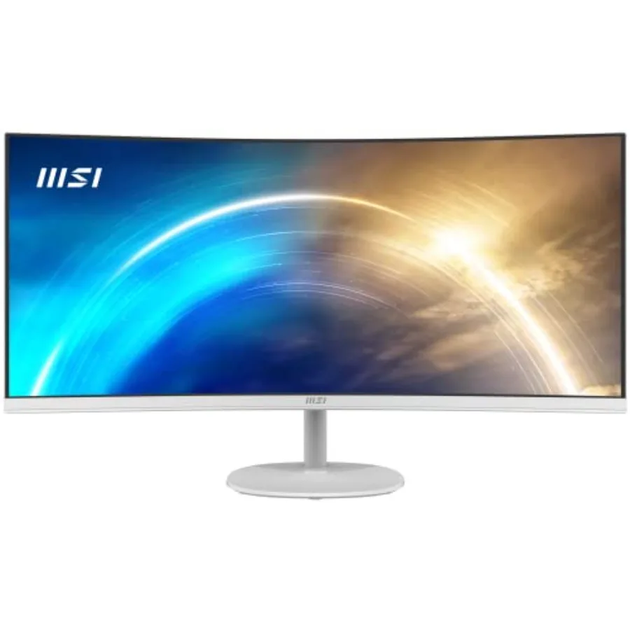

34-inch VA UWQHD 3440 x 1440 Computer Monitor 100Hz Free-Sync HDMI DisplayPort VESA Mountable 1ms Response Time White with Buil