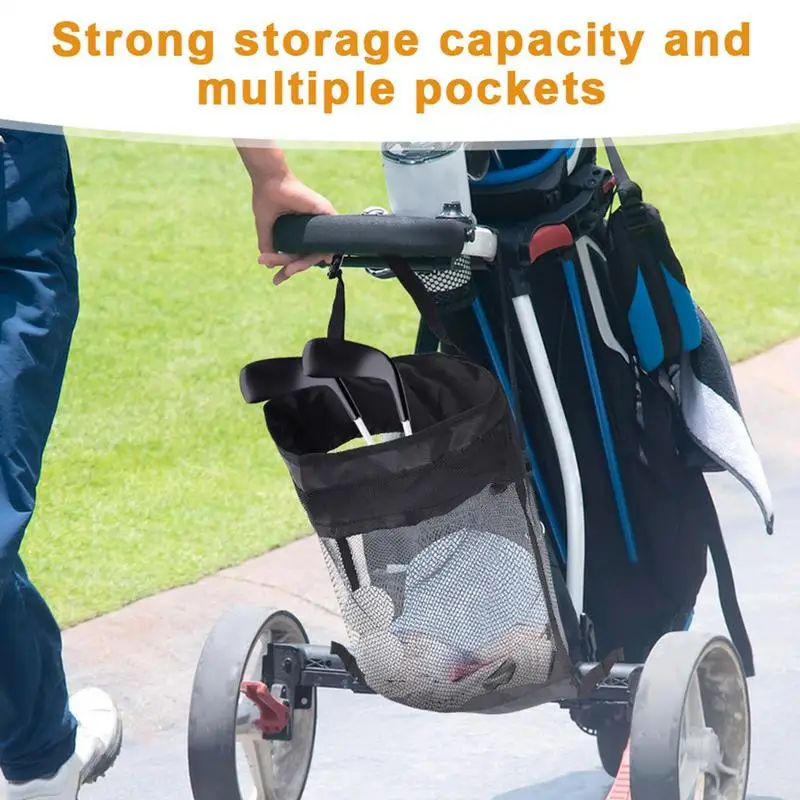 

Golf Cart Storage Bag Mesh Lightweight Golf Storage Bags For Men Breathable Golf Bag Golf Push Cart Accessories Closure Push