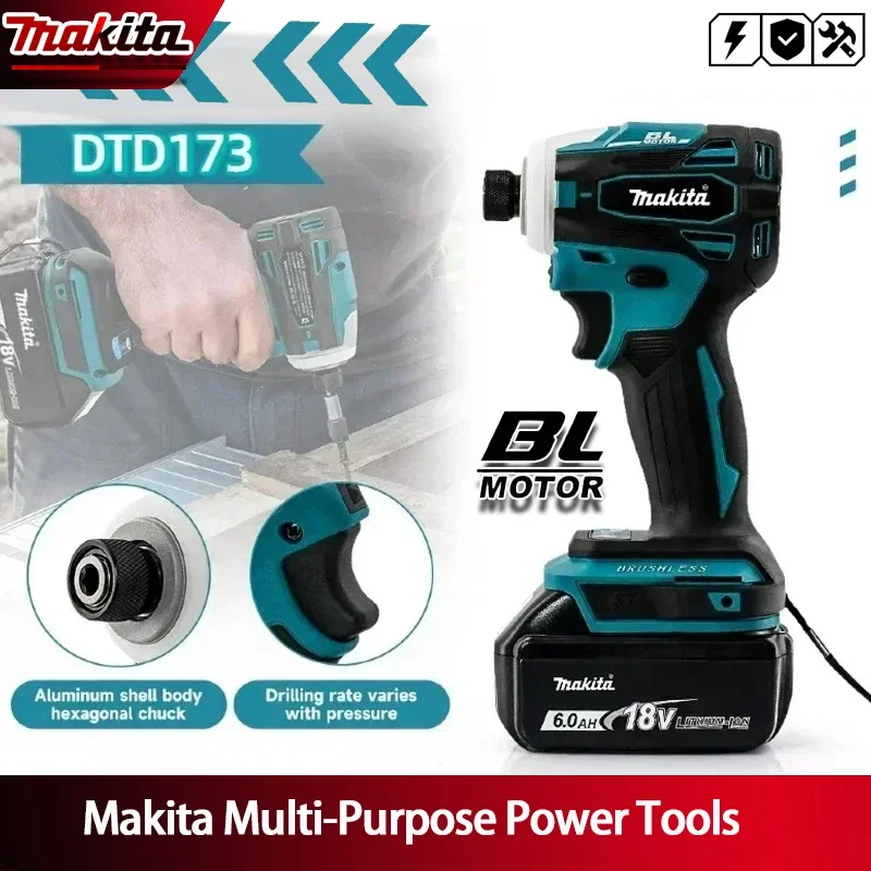 

Makita DTD171 Brushless Impact Driver Rechargeable Screwdriver Drills Cordless Power Tools 18V BL Motor Bare Tool Unit Tools