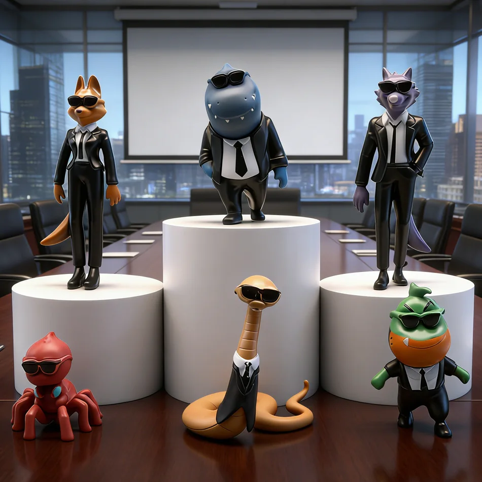 Conjunto de 6 peças do filme Os Vilões, bonecos de ação Kawaii, Lobo, Piranha, Cobra, Tubarão, Tarântula, boneco de anime, brinquedo de PVC, presente.