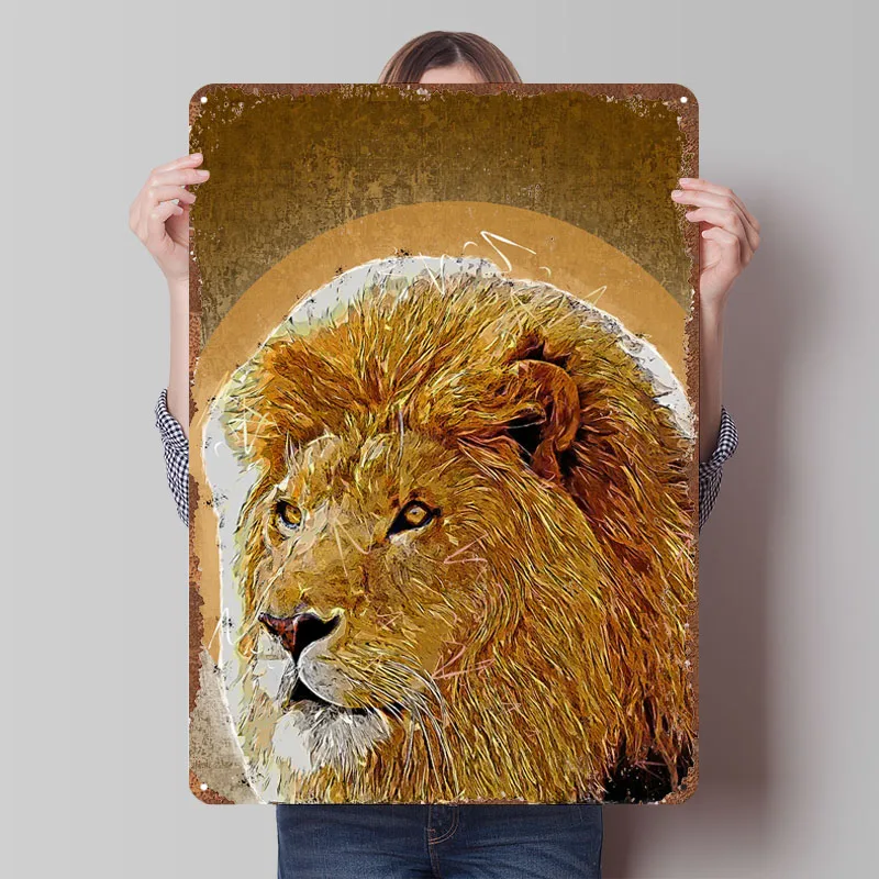 Pôster de metal com animais, decoração de jardim para jardins, sinais de lata de metal personalizáveis para decoração de arte de parede, casa e jardim