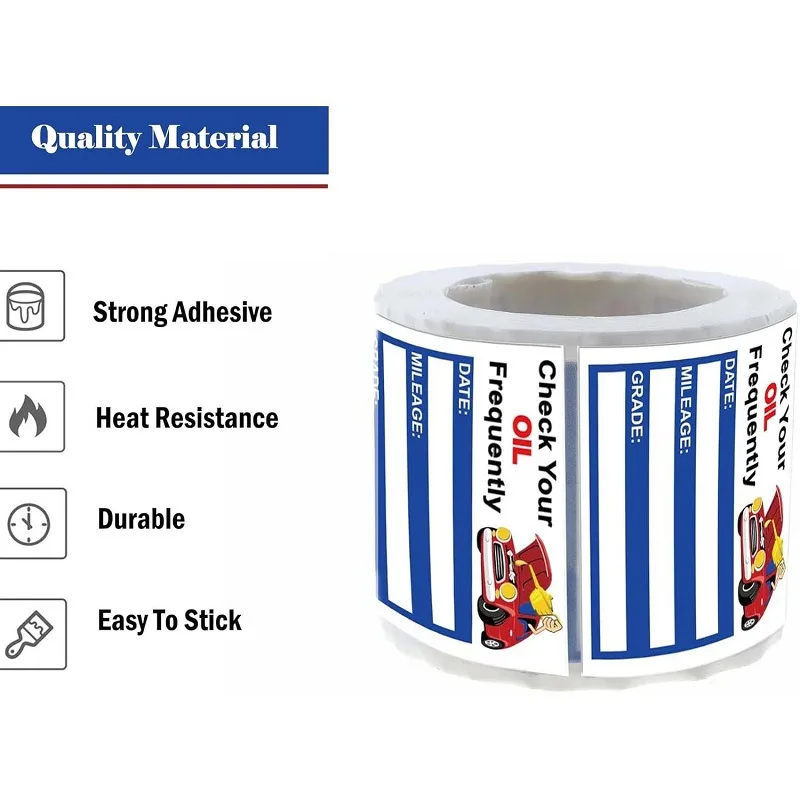1 Roll Car Oil Change Reminder Stickers 150 Sheets Car Service Stickers 12x7x5CM Rectangle Adhesives Maintenance Reminder Labels