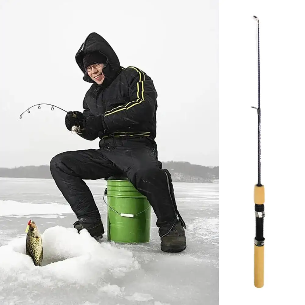 

55/65/76 см масштабируемая мини-зимняя удочка для креветок для зимней рыбалки, удочки для зимней удочки, удочки для приманки, аксессуары для рыболовных снастей