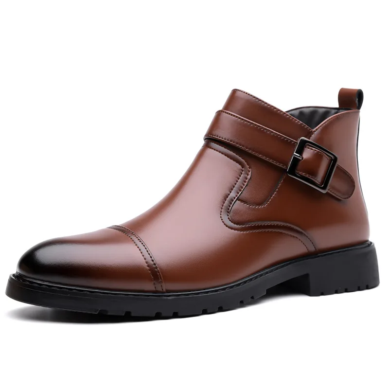 Men's business casual leather shoes are comfortable, breathable, British-style, fashionable and retro outdoor leather boots