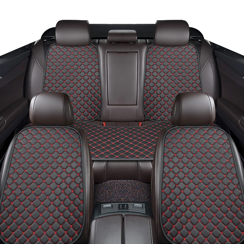 Car Seat Cover Universal PU Leather Seat Cushion Protective Cover Auto Protector Pad with Storage Pocket Four Seasons