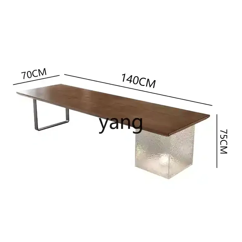 ZL solid wood home balcony tea table and chair combination log large board table acrylic tea table