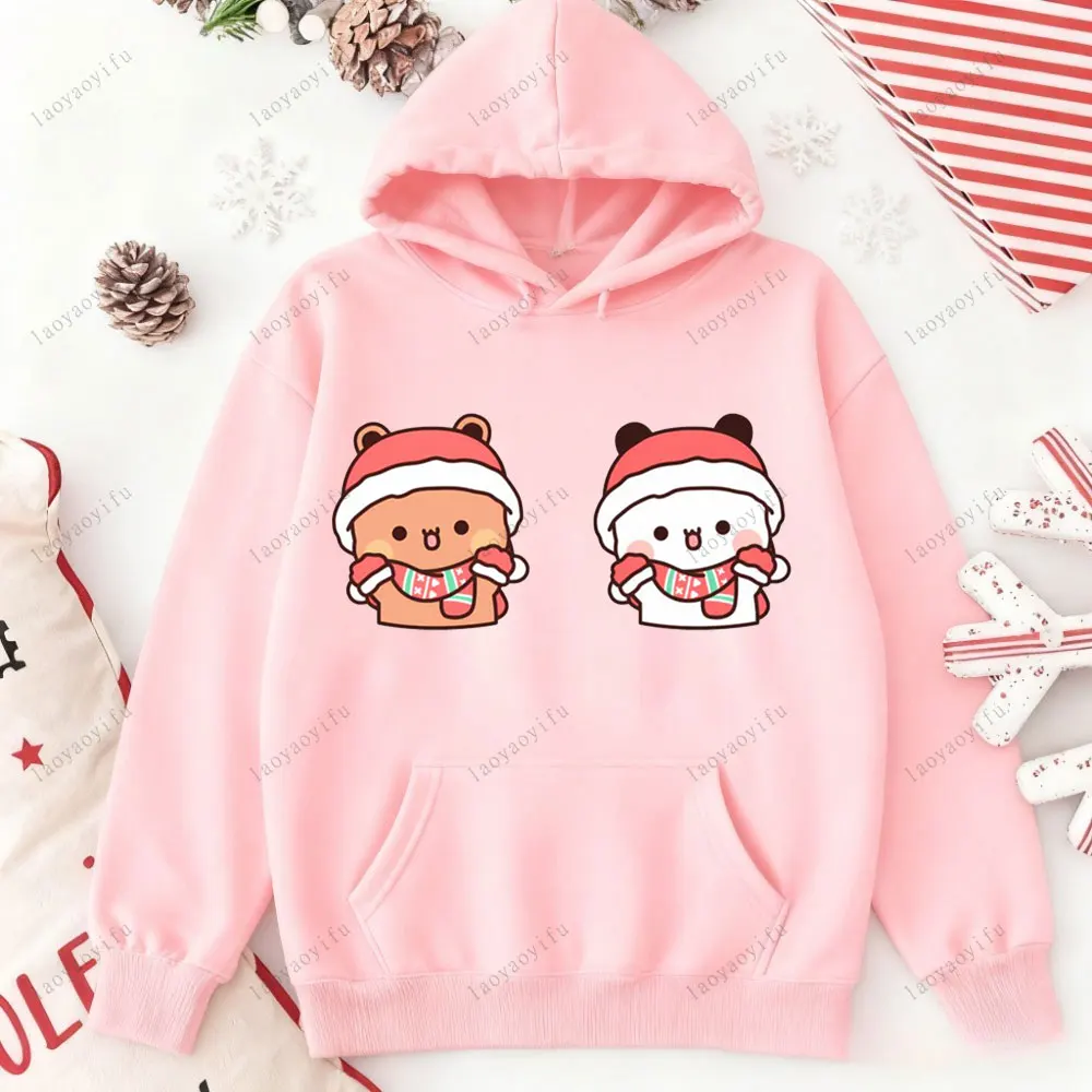 MERRY CHRISTMAS Paar Hoodies Bubu Dudu Hoodie Sweatshirt Cartoon Kawaii Print Pullover Harajuku Männer Frauen Pullover