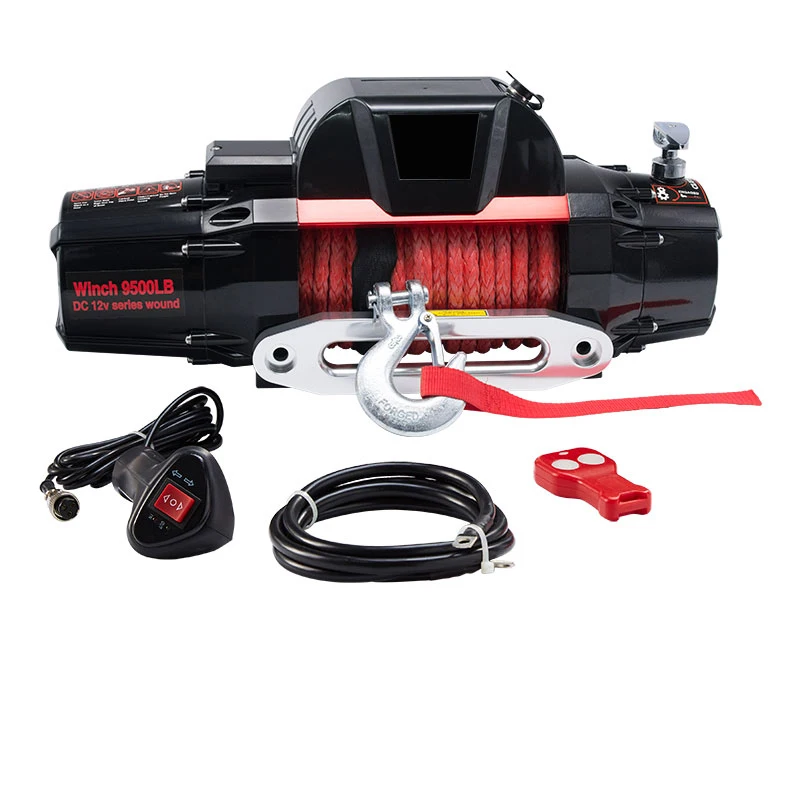 

Factory Direct Compact 9500lbs 12V Synthetic Rope Car Winch 4x4 Off Road Electric Winch Hoist