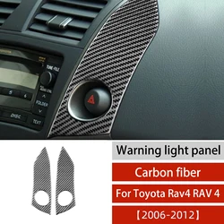 For Toyota Rav4 RAV 4 2006-2012 Car Carbon Fiber Center Control Panel Warning Light Switch Cover Frame Trim