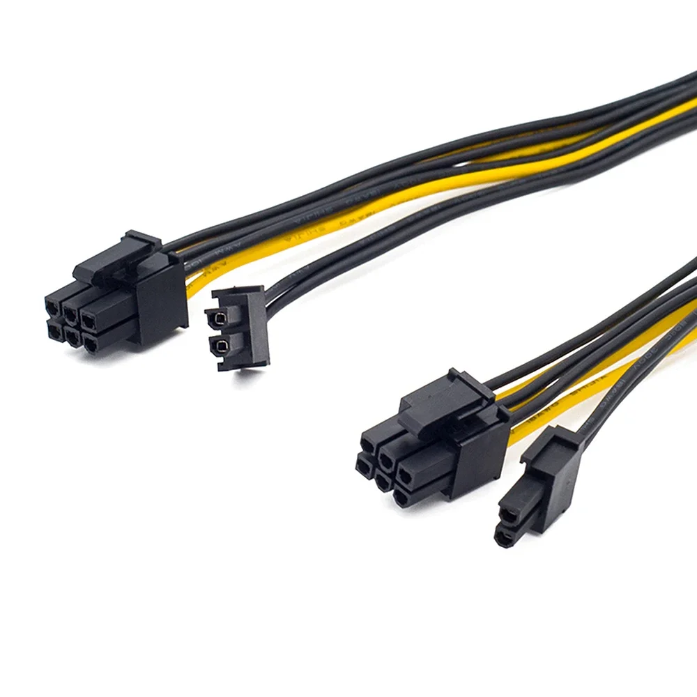 RGEEK-PCI-Express PCIE 8 pinos para Dual 8 (6 + 2) Pinos placa gráfica VGA, adaptador GPU, cabo divisor de alimentação, 20cm