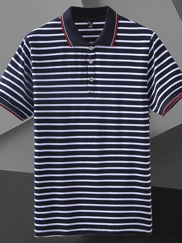 

Summer 2025 Ice Silk Qui Dry Zebra Stripe ort Sve irt Busin Casual Striped Color Blo T-irt Youth Faion