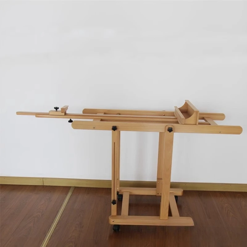 Beech oil painting easel adjustable and dual-use, large floor-standing easel, wooden Chinese painting easel display rack, exclus