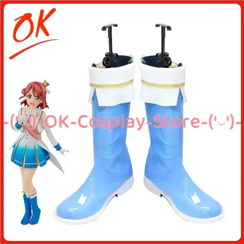[Customized Size] Love Live Nijigasaki Uehara Ayumu Cosplay Shoes Anime Roleplay Costume Prop Halloween Party Boots PU Leather