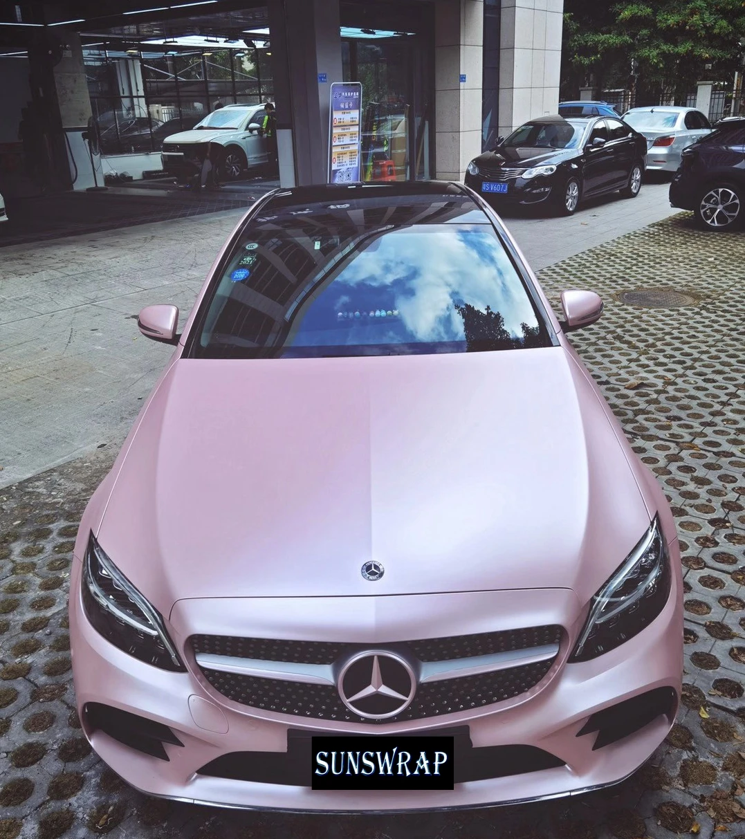 

Premium HD Satin Metallic Sakura Pink Vinyl Wrap Car Sticker With Air Free Bubble For Vehicle Car Wrapping 5x59ft/roll