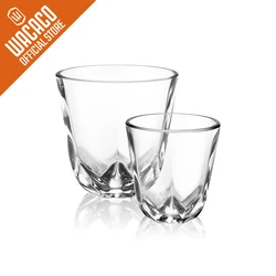 Wacaco Stellar Coffee Cup, Set of Two Glass Cups, 2 oz and 6.5 oz, Espresso Cup Latte Cup