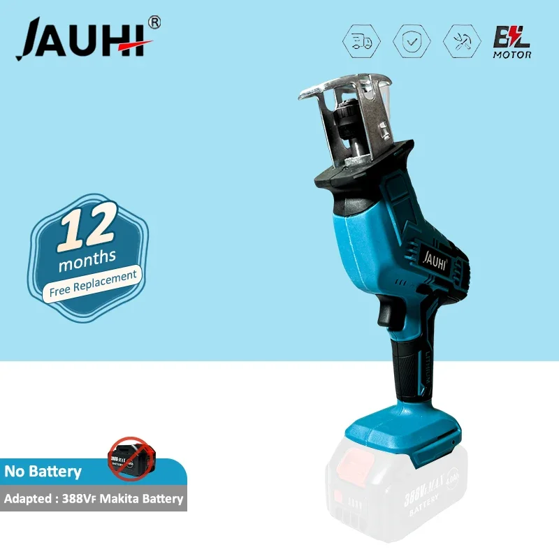 

18V Cordless Reciprocating Saw Handsaw Saber Multifunction Saw for Metal Wood Pipe Cutting with 4 Blades Kit For Makita battery