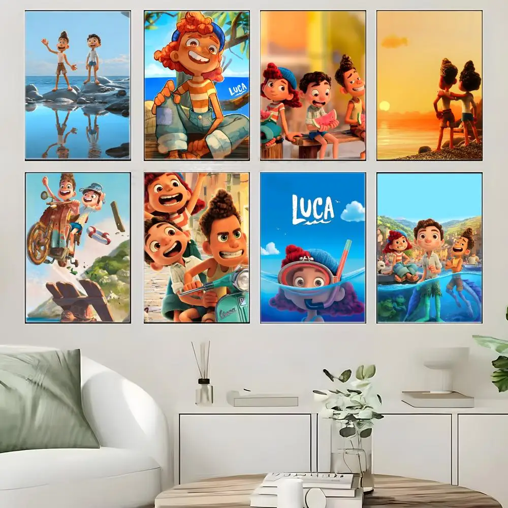 Pastel Cartoon L-luca Poster  Self-adhesive Art Waterproof Paper Sticker Coffee House Bar Room Wall Decor