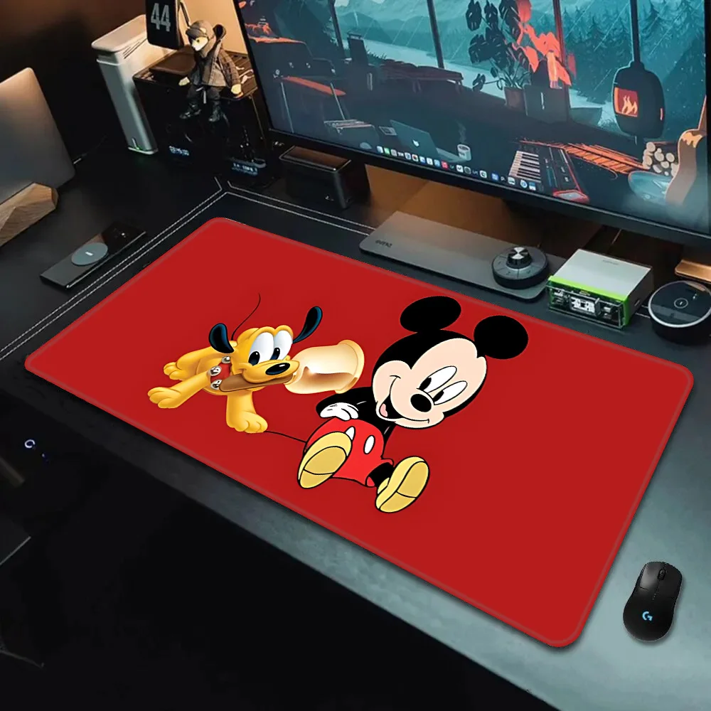 

Коврик для мыши из искусственной кожи с Микки Маусом, HD печать, компьютерный геймерский студенческий нескользящий коврик для мыши, большой размер, клавиатура, коврик для ПК, настольный коврик