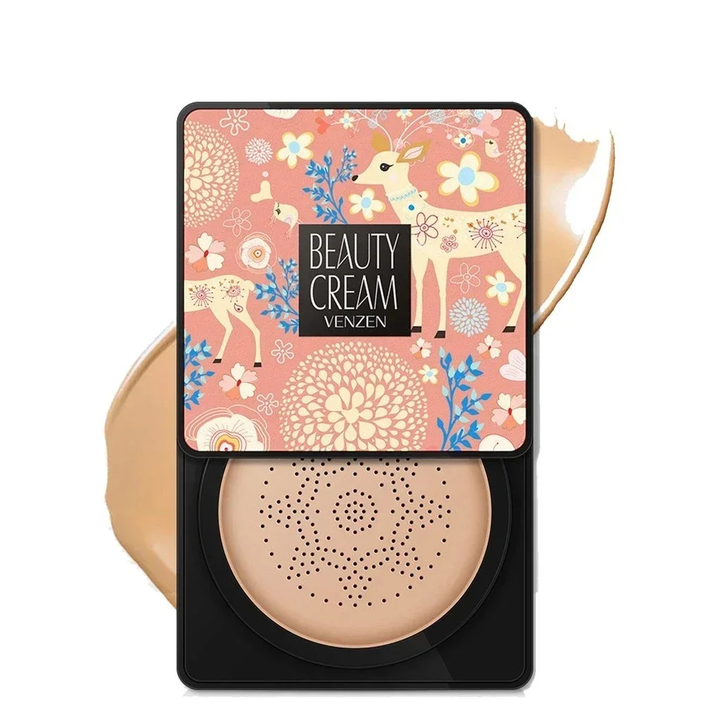 BB Air Cushion Base Foundation with Mushroom Head CC Cream Moisturizing Hydrating Concealer Makeup Brighten Skin Tone Cosmetics