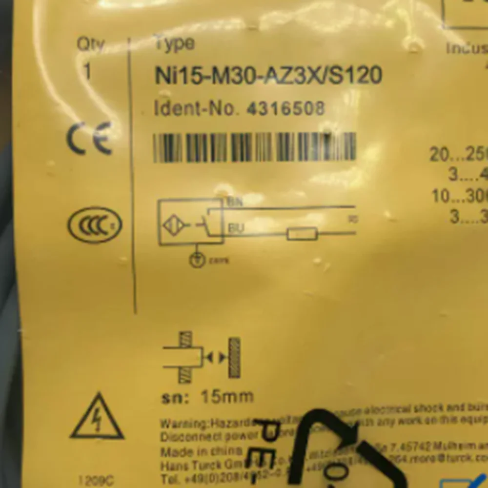 

NEW TURCK NI15-M30-AZ3X/S120 Proximity Switch 20-250VAC 3-400mA