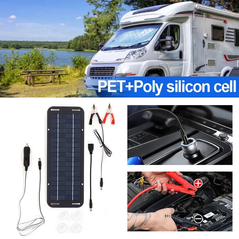 30W Portable Solar Panel Kits 12V Trickle Charger Battery Charger Maintainer Boat Car RV Part Accessories