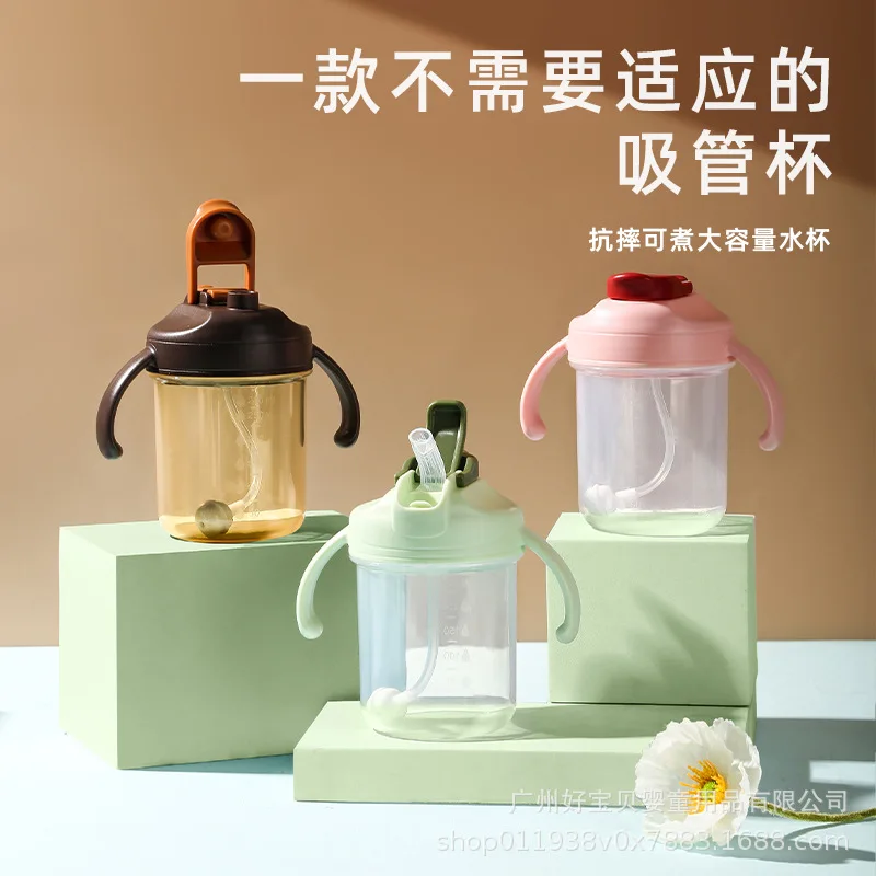 Niedliche Enten schnabel Tasse Baby lernen Trinkbecher mit Doppel griff Flip Deckel bpa frei auslaufs ichere Säuglinge Wasser becher Flasche mit Deckel