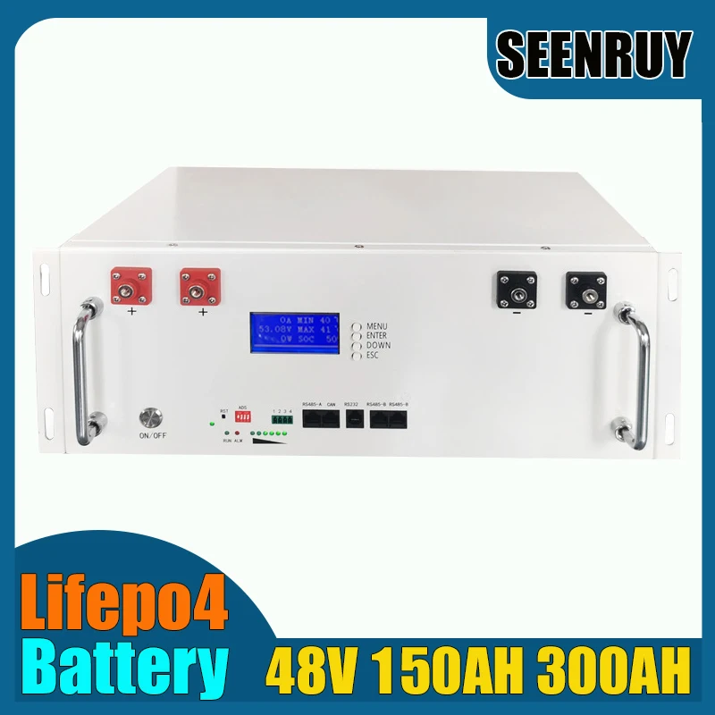 LFP 48V 150AH 300AH 450AH 600AH Lifepo4 Battery with BMS 200A for Home Energy Storage System UPS Emergency Power