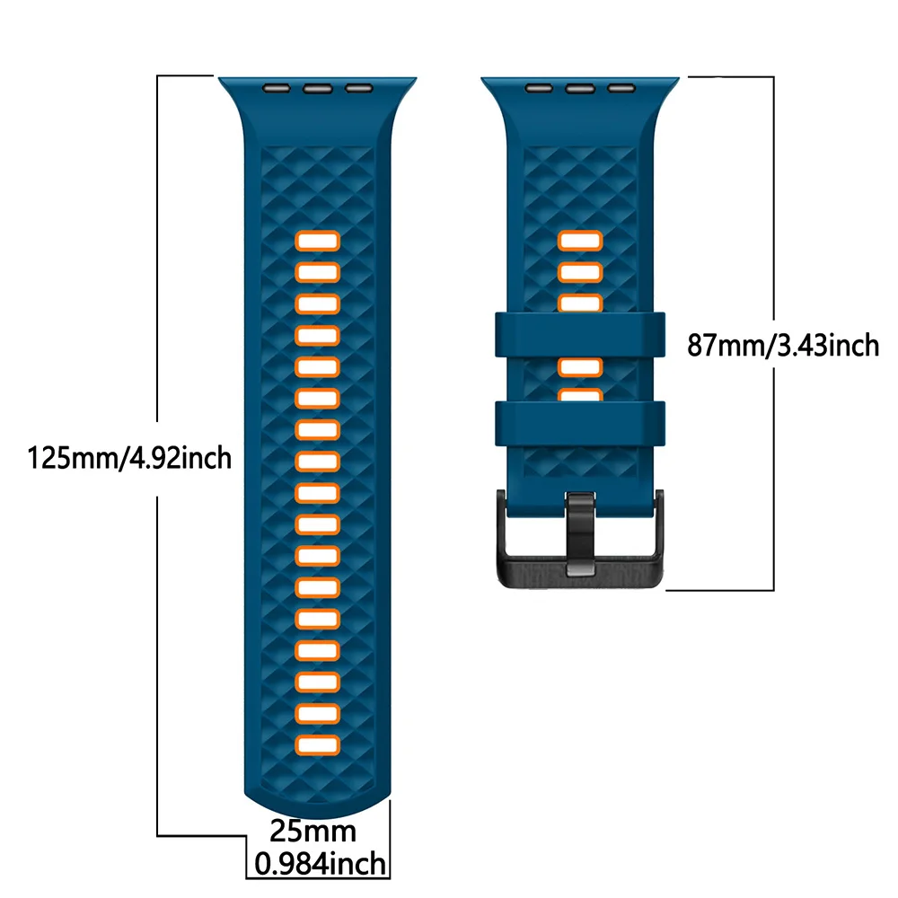 Correa deportiva de silicona para Apple Watch Band 46mm 44mm 42mm 45mm pulsera de repuesto para iWatch Series10 9 8 7 6 SE 5 Ultra2 49mm