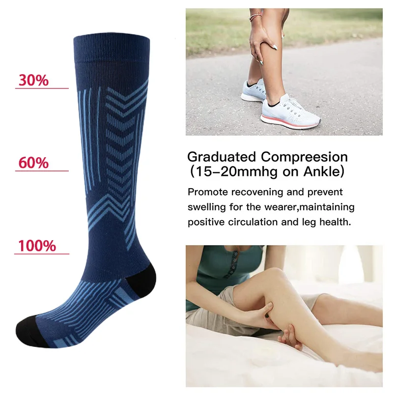 Breathable Nylon & Spandex Compression Socks, Graduated Support to Relieve Leg Fatigue & Swelling for All-Day Comfort view 5