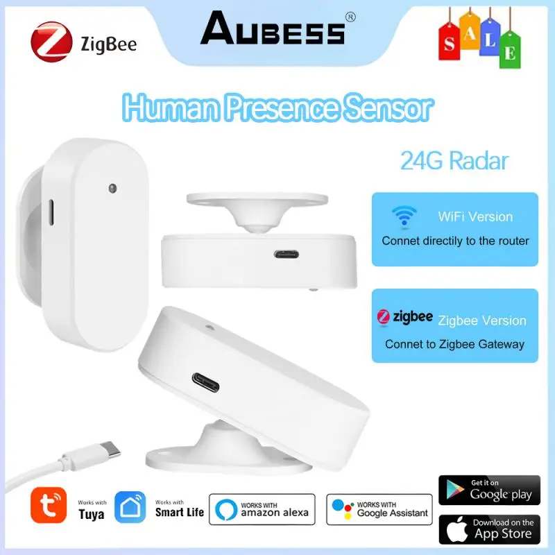 

Tuya Human Presence Sensor Zigbee/Wifi Millimeter Radar Wave Presence Detection Sensor Support Smart Home Works Assistant Zigbee