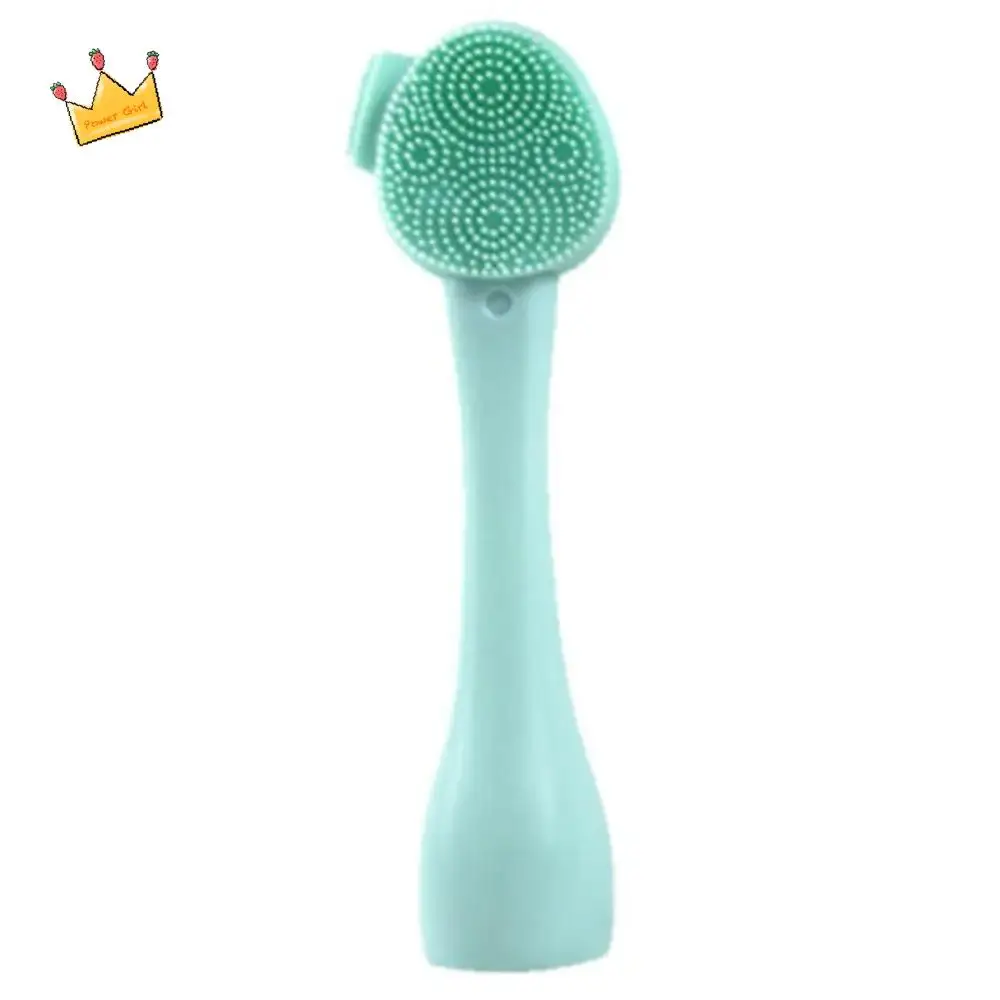 Double Side Silicone Facial Cleanser Brush Handheld Soft Hair Face Cleansing Instrument Manual Mud Mask Remover