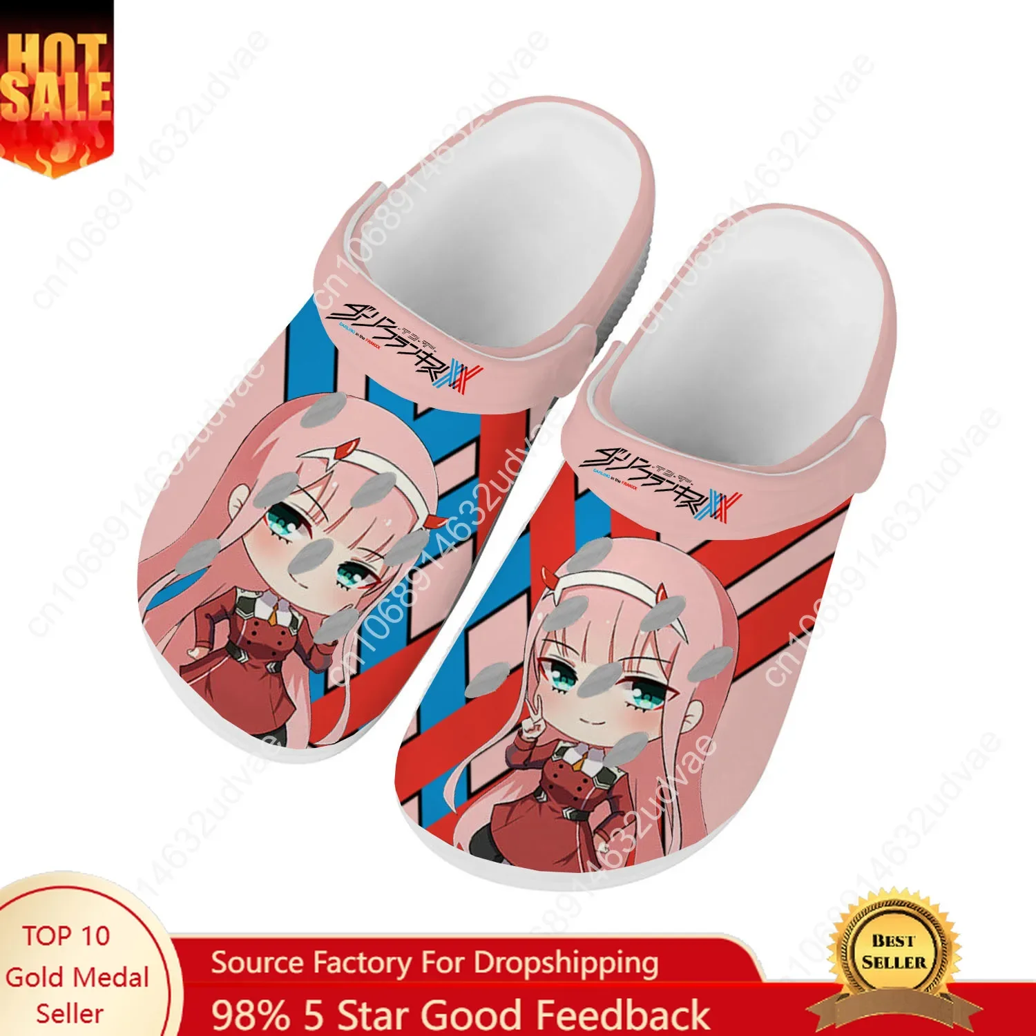 

Обувь для воды DARLING In TheFRANXX, удобные сабо для дома и сада для мужчин и женщин, сандалии на заказ, пляжные дышащие тапочки с отверстиями