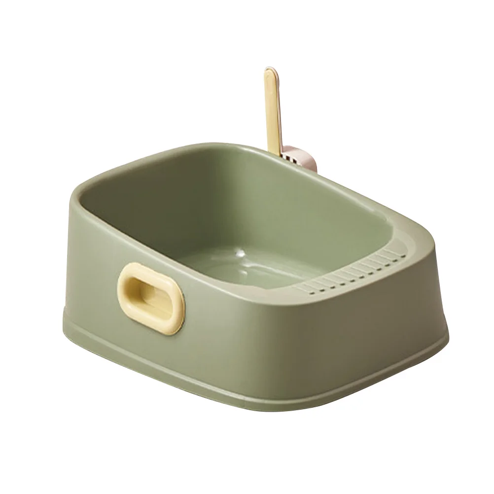 

Cat Litter Box Durable Plastic Large Space Semi Enclosed No Smell Easy Training Pet Cat Bedpan Supply