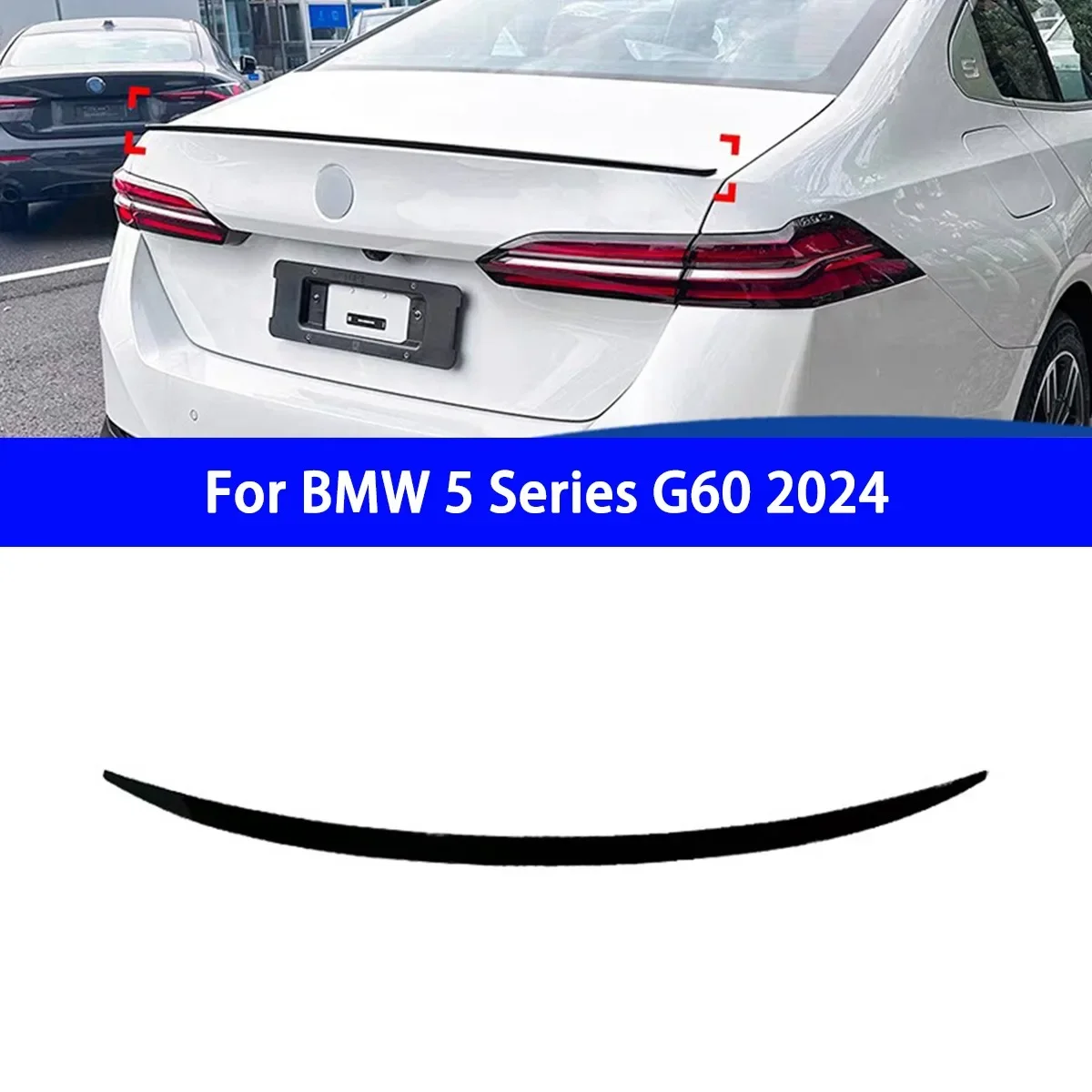 

Suitable for BMW 5 Series G60 2024 Night Edition Rear Wing ABS Material Adhesive Installation