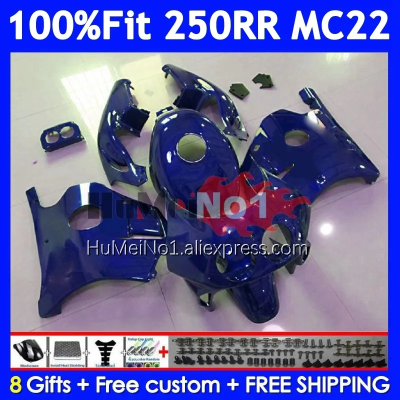 Injection Body For HONDA CBR 250RR CBR250RR 1990 1991 1992 1993 Glossy Blue 1994 19No.206 MC22 CBR250 RR 95 96 97 98 99 Fairing