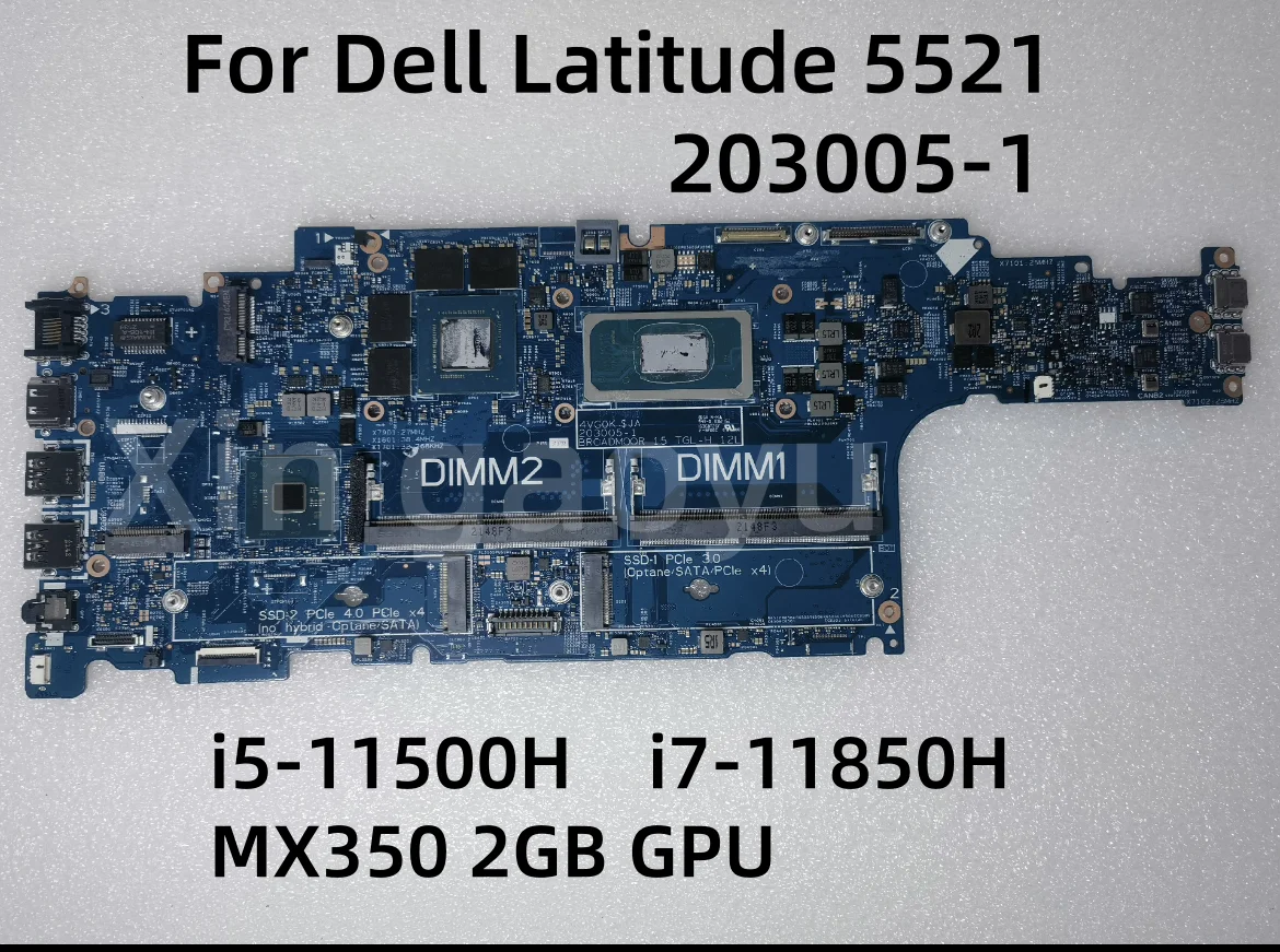 

203005-1 Original For Dell Latitude 5521 Laptop Motherboard With i5-11500H i7-11850H CPU MX350 2GB GPU 100% Test OK