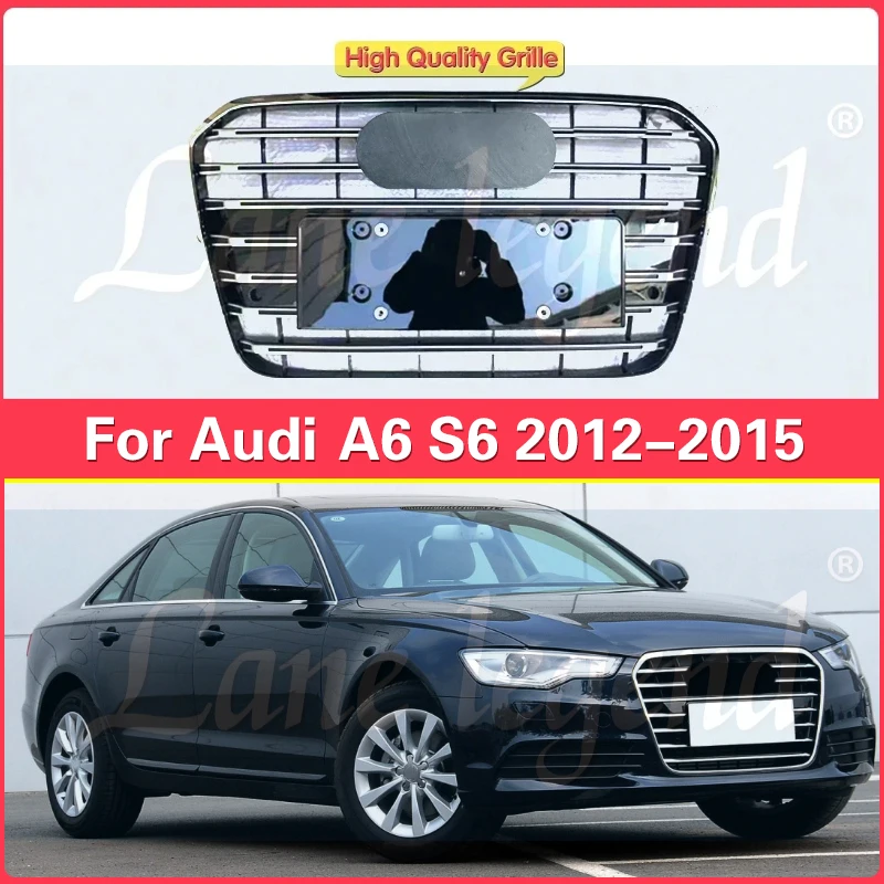 

High Quality Grills Modified Auto Grille For S6 Style Car Front Bumper Mesh Grille Grill For Audi A6L/A6 2012 2013 2014 2015