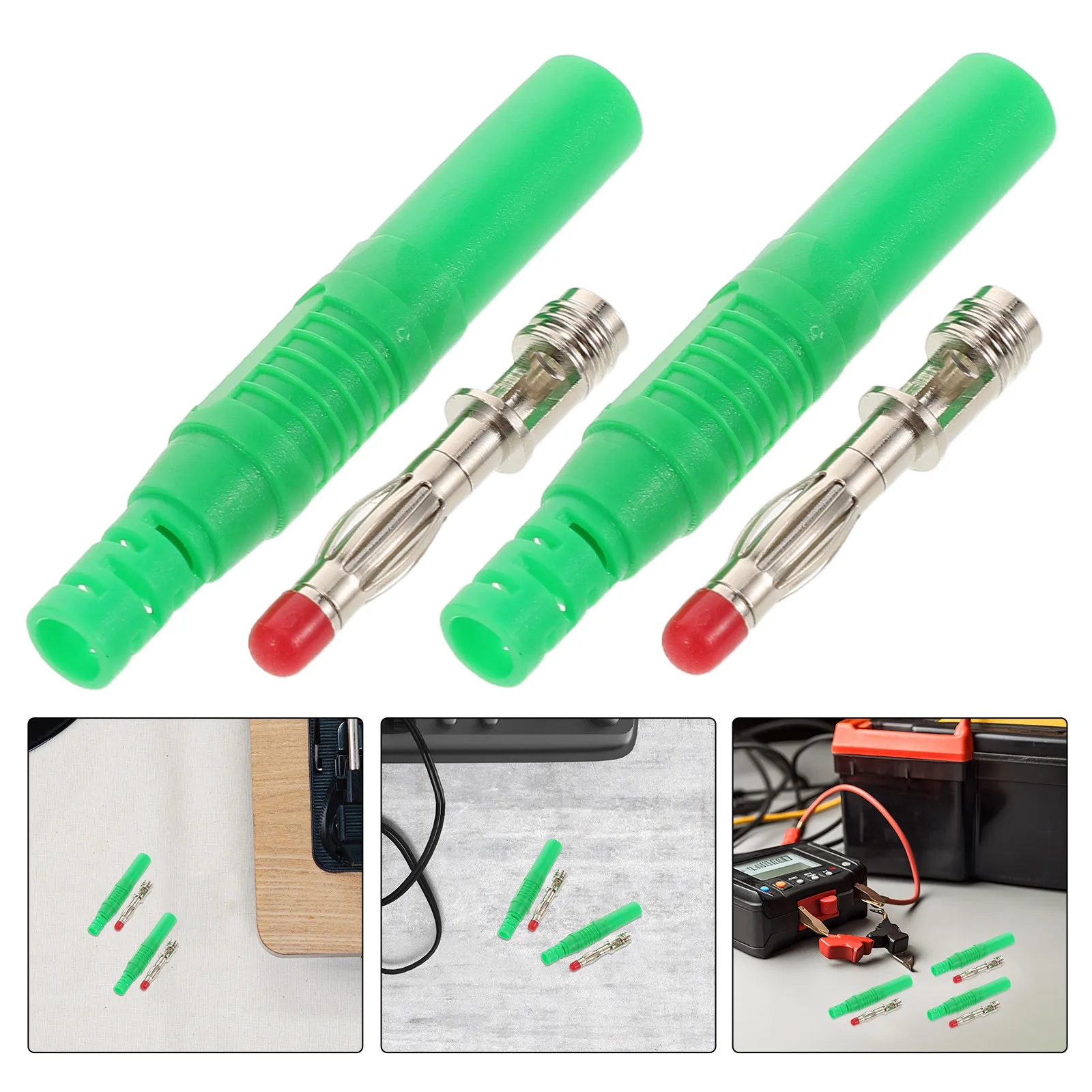 6Pcs 4Mm Pure Copper Solderable Banana Plugs Shrouded Safety Connector for Speaker Wire Audio DIY Lab Testing Heat Resistant Pa