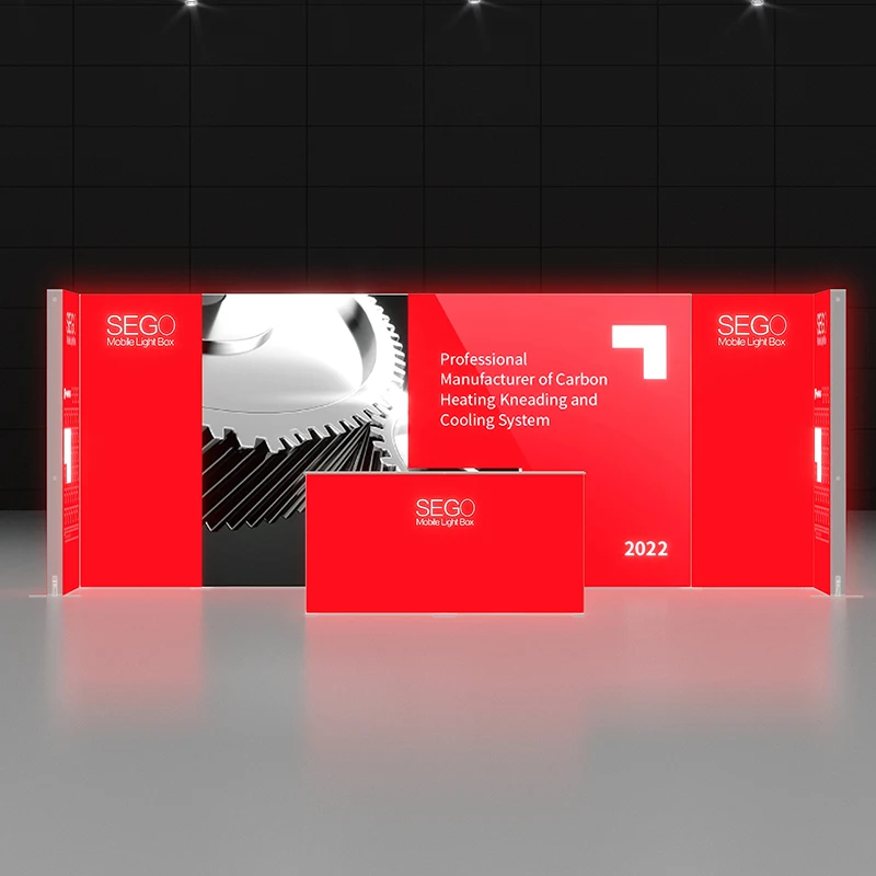 Stand espositivo pop-up leggero per cabina luminosa modulare ultra portatile da 10x20 piedi con valigetta per un facile trasporto al coperto