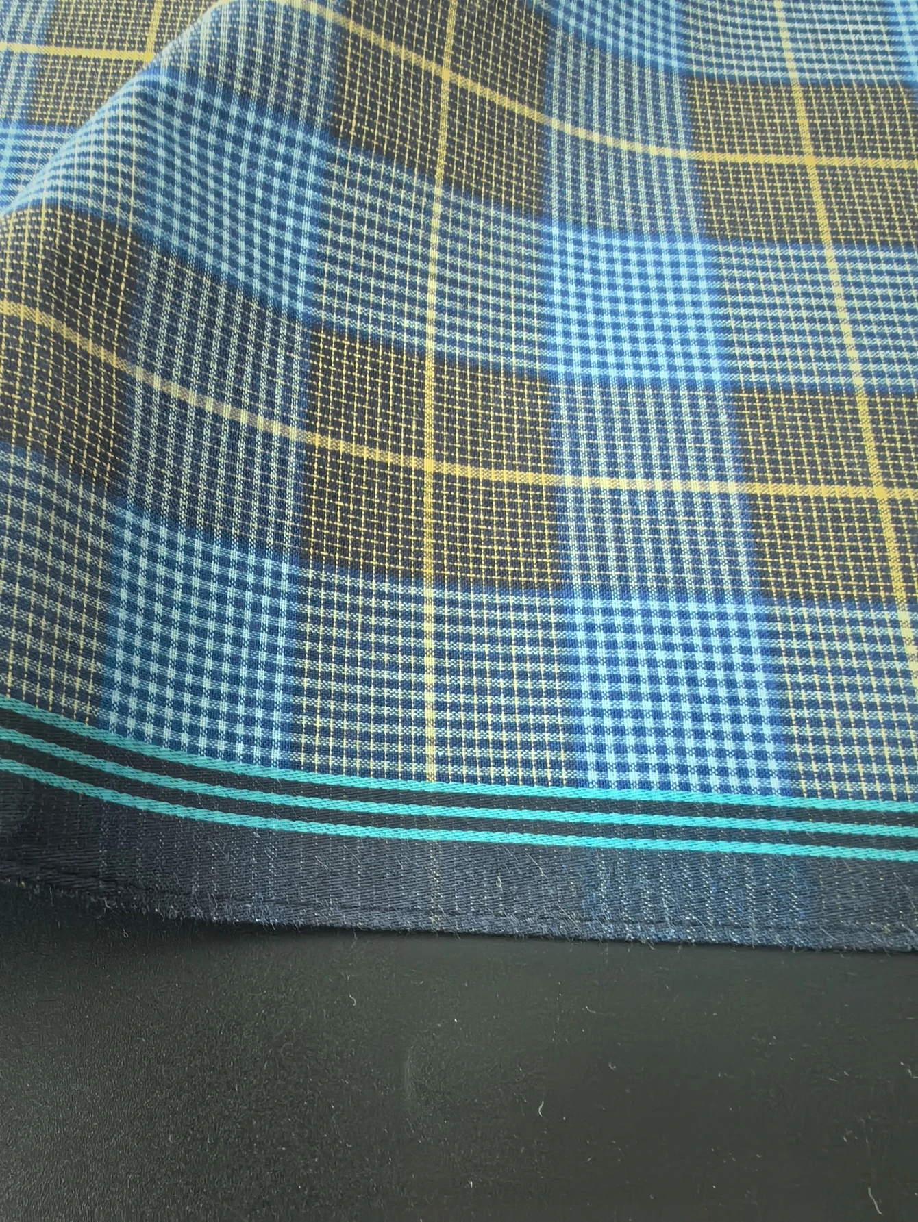 15.7in sapu tangan kain bergaris pria, setelan kain kotak kecil, dekorasi rumah, dekorasi luar ruangan 3 buah, gaya tipis