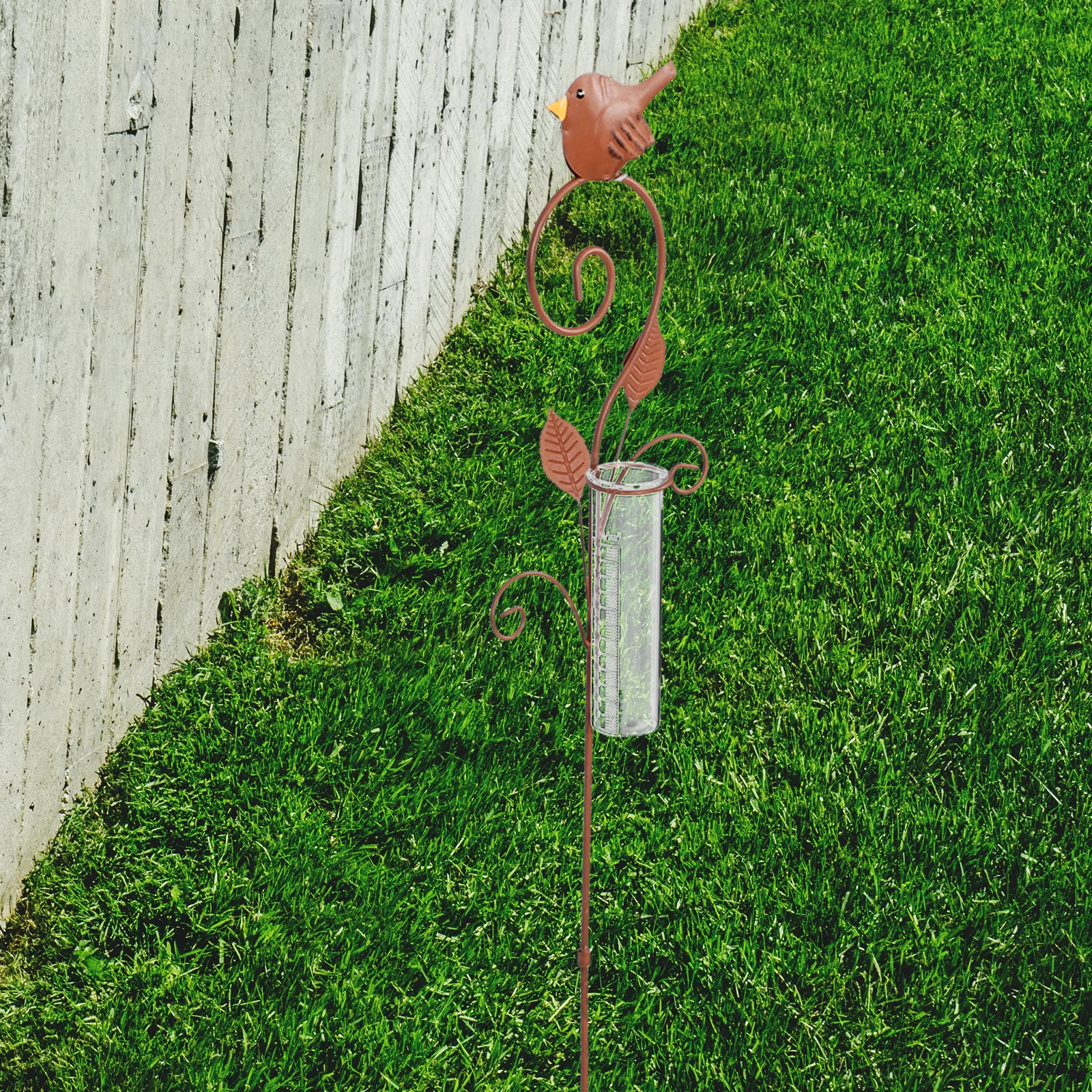

Decorative Rain Gauge with Iron Stake for Garden Lawn Yard Outdoor Rain Measurement Tool Accurate Fall Water Indicator
