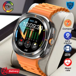 Reloj inteligente con rastreador GPS para hombre, pulsera con Pantalla AMOLED de 1,43 pulgadas, temperatura corporal, BT, para Samsung Galaxy Watch Ultra